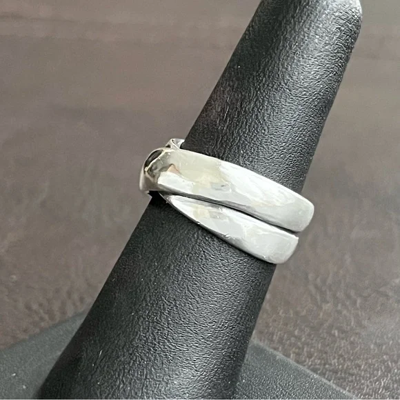 Retired James Avery sterling silver double band crossover ring Size 6.5 - Picture 5 of 13